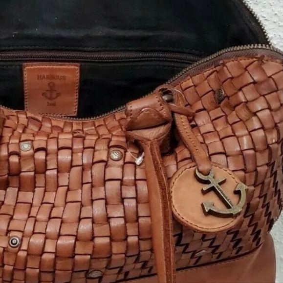 Harbour 2nd Leather Woven Tote with Anchor Charm - Picture 6 of 14